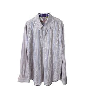 Robert Graham Mens Classic Fit Dress Shirt Long Sleeve Button Front Purple